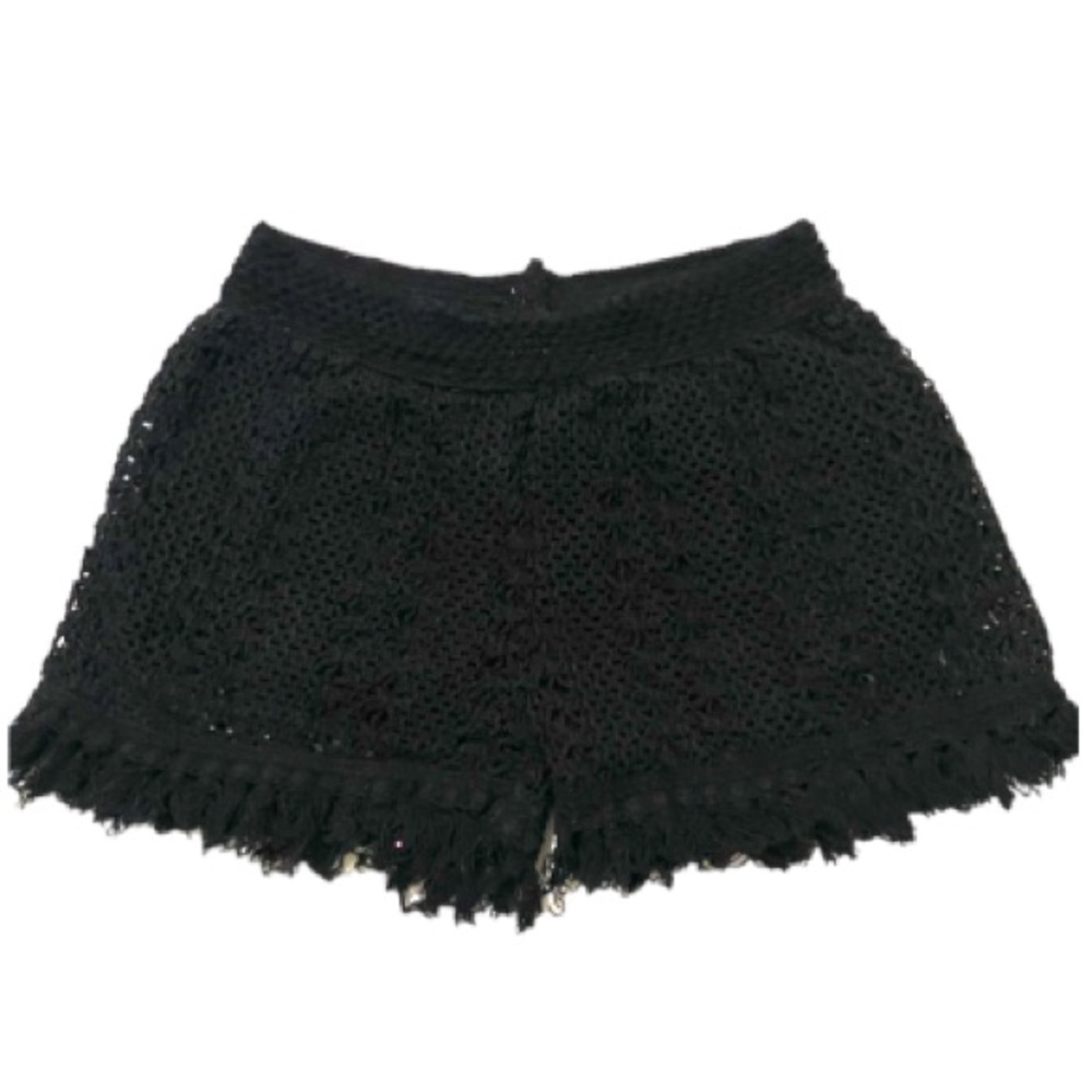 Umgee Black Crochet Shorts